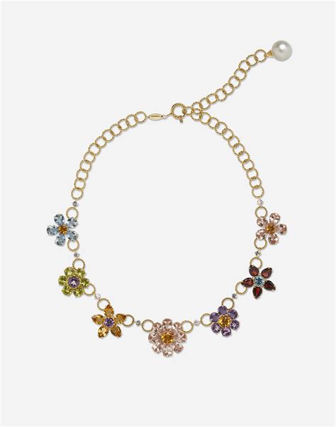 dolce gabbana flower pendant|Necklace with floral decorative elements .